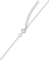 Onyx & Marcasite (1/2 ct. t.w.) Teardrop Pendant Necklace in Sterling Silver, 18" + 2" extender