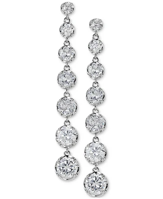 Eliot Danori Silver-Tone Graduated Cubic Zirconia Linear Drop Earrings, Created for Macy's