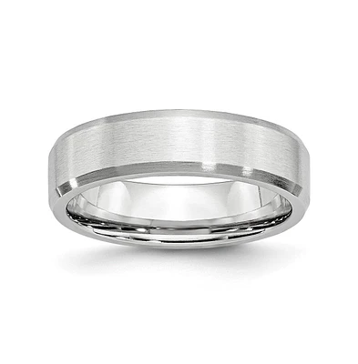 Chisel Cobalt Beveled Edge Satin Wedding Band Ring