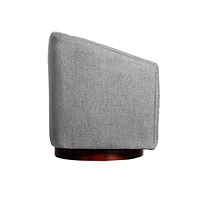 Wyn Upholstered Club Style Barrel Chair With Sloped Armrests And 360 Degree Swivel Base A Vinyl Wrap