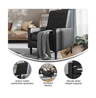 Darcy Recliner Chair Mid-Century Modern Tufted Upholstery Ergonomic Push Back Living Room
