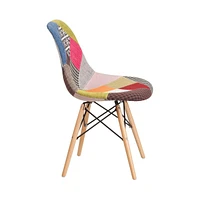 Fabric Accent Dining Chair With Wooden Legs