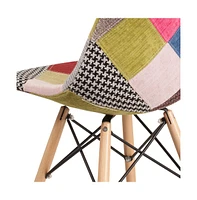 Emma+Oliver Fabric Accent Dining Chair With Wooden Legs