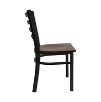 Emma+Oliver 2 Pack Ladder Back Metal Restaurant Chair