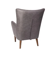 Regal Traditional Wingback Accent Chair, Upholstery And Wooden Frame Legs