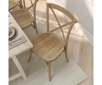 Bardstown X-Back Bistro Style Wooden High Back Dining Chair