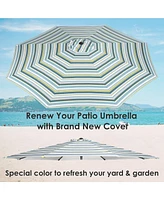 10 Ft Patio Umbrella Replacement Canopy Market Table Top Sunshade Cover Garden