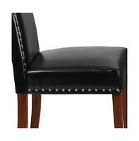 Hollowell Parsons Chair Plush Dining Chair With Accent Nail Trim And Wooden Legs