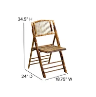 Emma+Oliver Bamboo Folding Chairs | Set Of 2 Bamboo Wood Folding Chairs