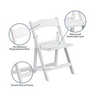 Kids Folding Chairs With Padded Seats | Set Of 2 Resin Folding Chair With Vinyl Padded Seat For Kids