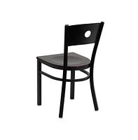 Emma+Oliver Circle Back Metal Restaurant Dining Chair