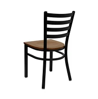 Emma+Oliver 2 Pack Ladder Back Metal Restaurant Chair