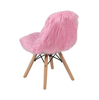 Emma+Oliver Kids Shaggy Dog Accent Chair - Desk Playroom