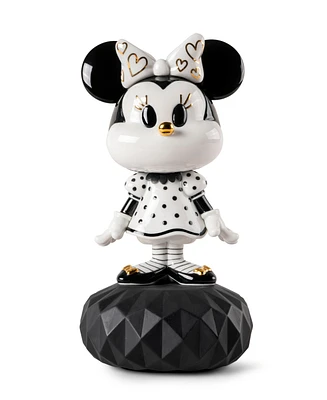 Lladro Minnie Mouse Sculpture in Black and White