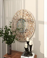 Rosemary Lane Gold Metal Plate Wall Decor with Embossed Details, 32" x 2" x 32"