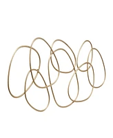 CosmoLiving by Cosmopolitan Gold Metal Abstract Interlocking Rings Wall Decor, 43" x 1" x 22"