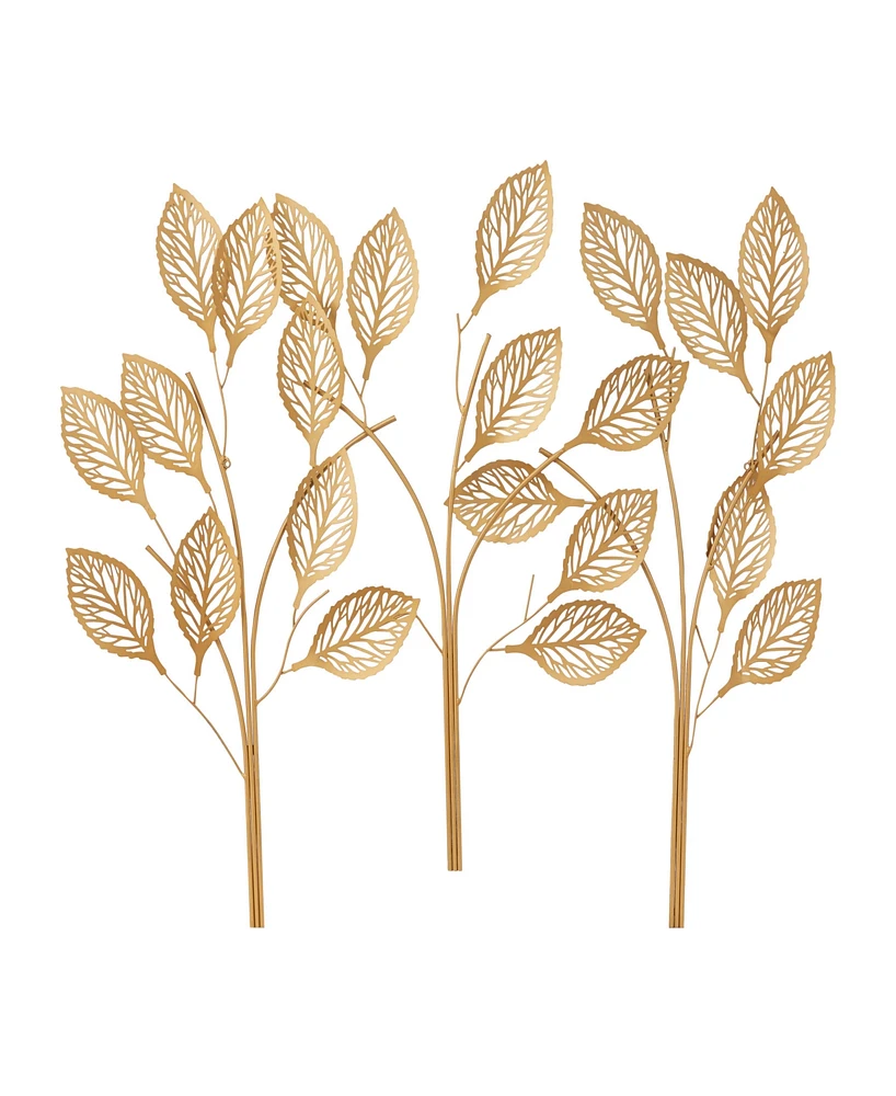 Rosemary Lane Gold Metal Leaf Wall Decor 36" x 1" x 29"