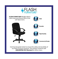 Emma+Oliver Mid-Back Fabric Executive Swivel Office Chair With Nylon Arms
