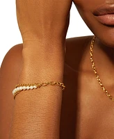 Audrey by Aurate Cultured Freshwater Pearl (5mm) Triple & Single Link Bracelet in Gold Vermeil, Created for Macy's