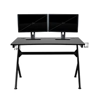 Emma+Oliver Gaming Desk Set - Cup/Headset Holder/Reclining & Footrest