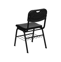 Emma+Oliver 880 Lb. Capacity Plastic Chair With Book Basket
