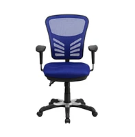 Mid-Back Mesh Triple Paddle Swivel Ergonomic Office Chair With Adjustable Arms