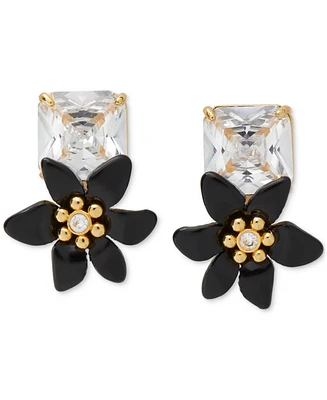 Kate Spade New York Gold-Tone Square Cubic Zirconia & Color Flower Statement Stud Earrings