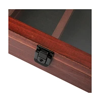 Medals Display Case - Solid Wood With Acrylic Window - Anti-Theft Lock With 2 Keys - For Mementos And Keepsakes