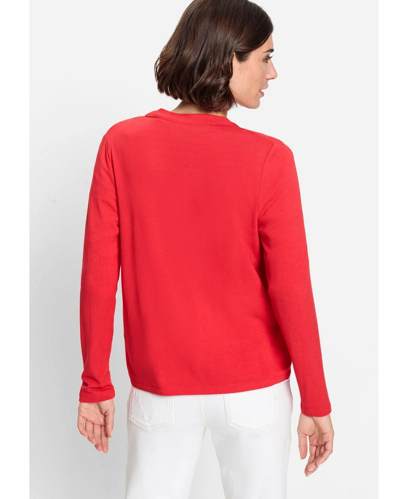 Olsen Women's Long Sleeve Open Front Fine Gauge Cardigan