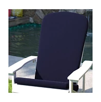 Merrick Lane Riviera Set Of 2 Indoor/Outdoor High Back Adirondack Chair Cushions With Elastic Strap And Water Resistant Covers