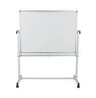 Double-Sided Mobile White Board Stand With Pen Tray