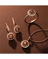 Le Vian Chocolate Diamond & Nude Diamond Flower Adjustable 20" Pendant Necklace (7/8 ct. t.w.) in 14k Rose Gold