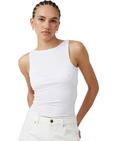 Cotton On Women's Staple Rib Boat Neck Tank