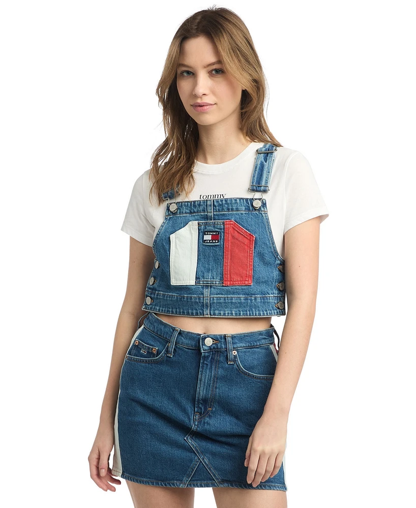 Tommy Jeans Women's Sleeveless Denim Overalls Top