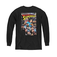 Superman Boys Youth Action One Long Sleeve Sweatshirts