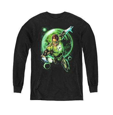 Green Lantern Boys Youth Galaxy Glow Long Sleeve Sweatshirts