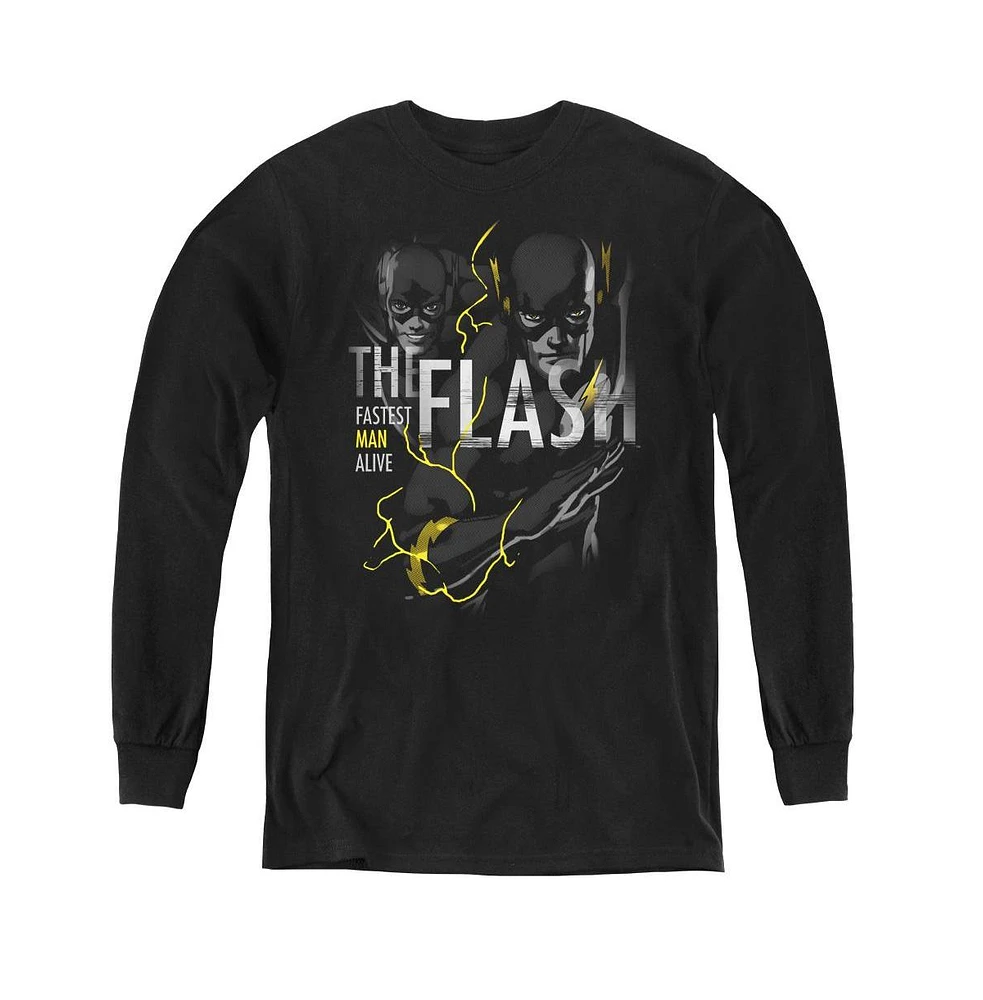 Flash Boys Dc Youth Comics Bold Long Sleeve Sweatshirts