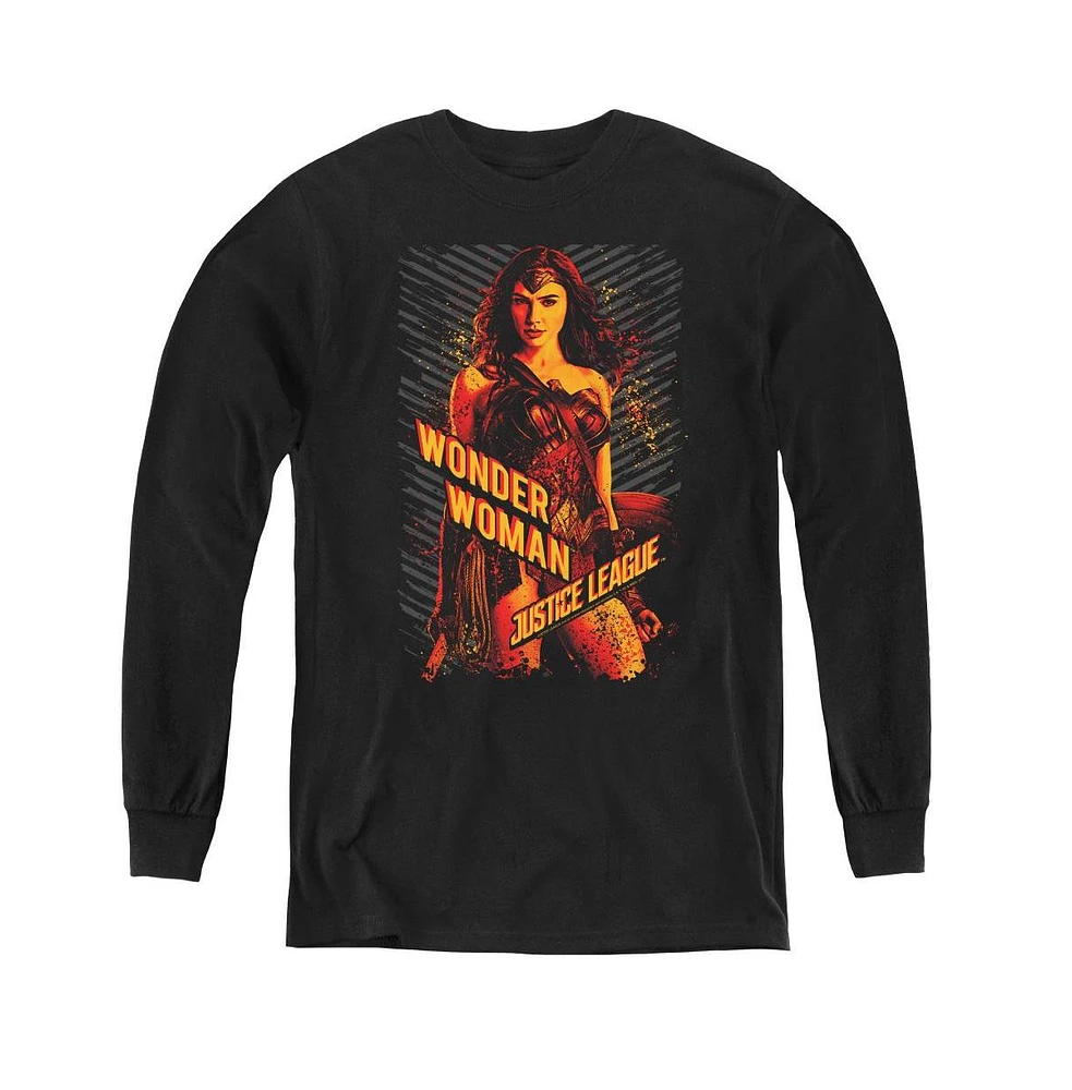 Justice League Boys Movie Youth Wonder Woman Long Sleeve Sweatshirts