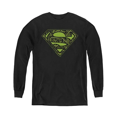 Superman Boys Youth Circuits Shield Long Sleeve Sweatshirts