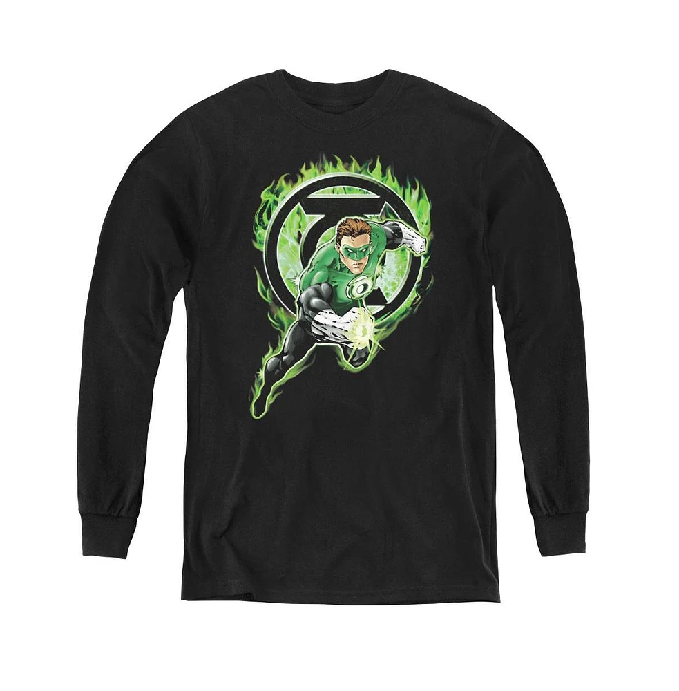 Green Lantern Boys Youth Space Cop Long Sleeve Sweatshirts