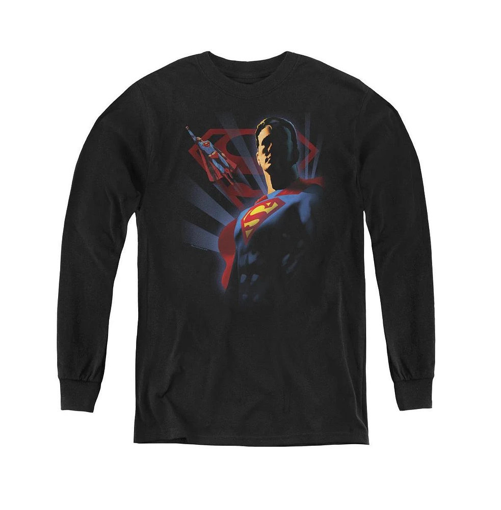 Superman Boys Youth Super Deco Long Sleeve Sweatshirts