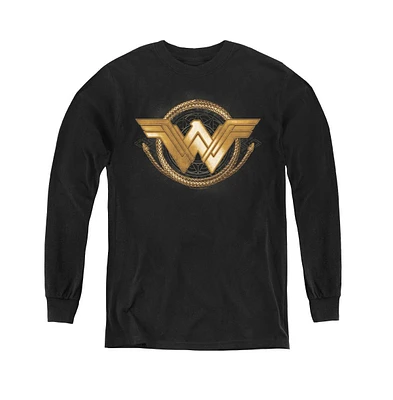 Wonder Woman Boys Movie Youth Lasso Logo Long Sleeve Sweatshirts