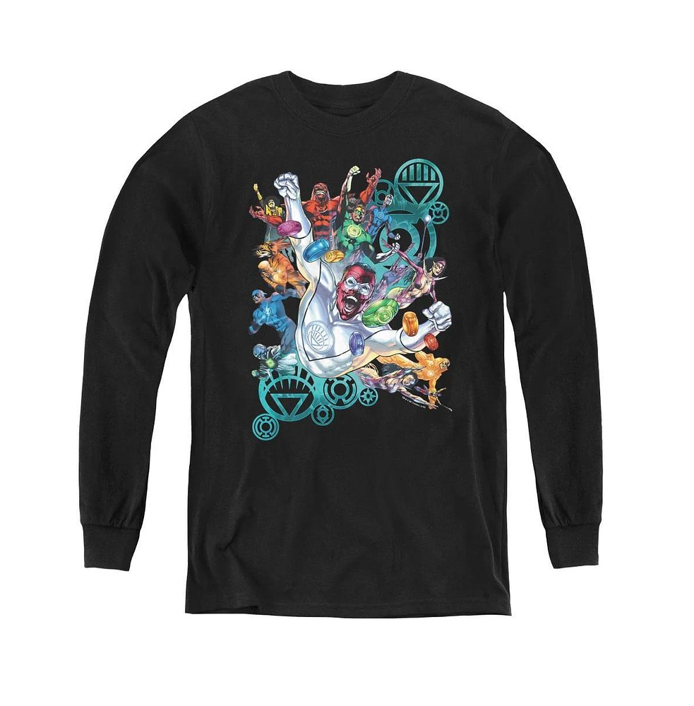 Green Lantern Boys Youth Lanterns Unite Long Sleeve Sweatshirts