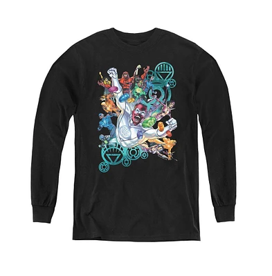 Green Lantern Boys Youth Lanterns Unite Long Sleeve Sweatshirts