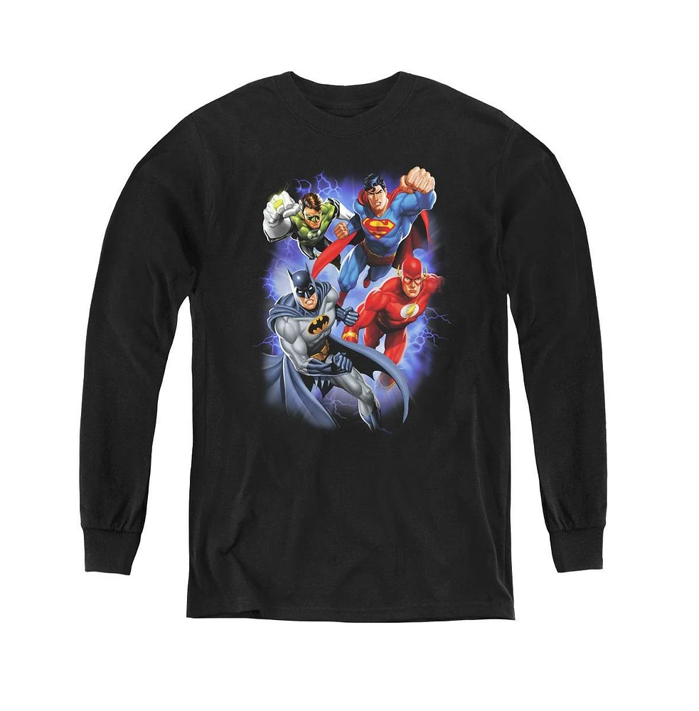 Justice League Boys of America Youth Storm Makers Long Sleeve Sweatshirts