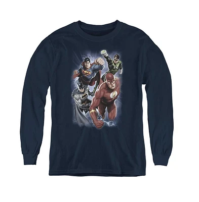 Justice League Boys of America Youth Storm Chasers Long Sleeve Sweatshirts