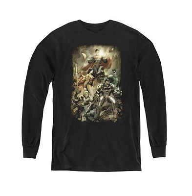 Justice League Boys of America Youth Aftermath Long Sleeve Sweatshirts