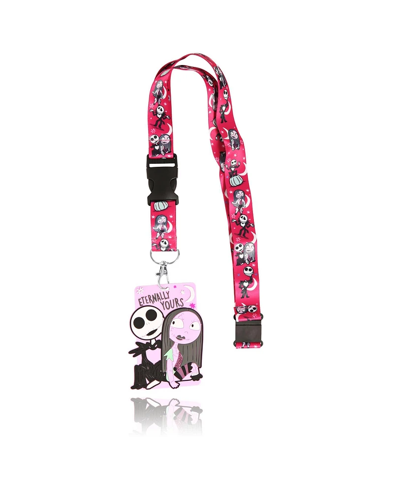 Disney The Nightmare Before Christmas Id Lanyard, Official License Jack and Sally Lanyard, Lanyard with Id Holder