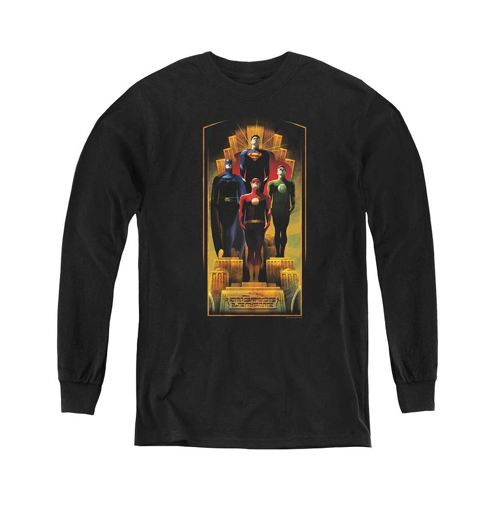 Justice League Boys of America Youth Deco Long Sleeve Sweatshirts