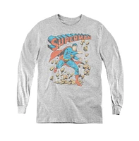 Superman Boys Youth Mad At Rocks Long Sleeve Sweatshirts